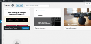 Select an already installed wordpress theme