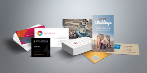 business card and flyers