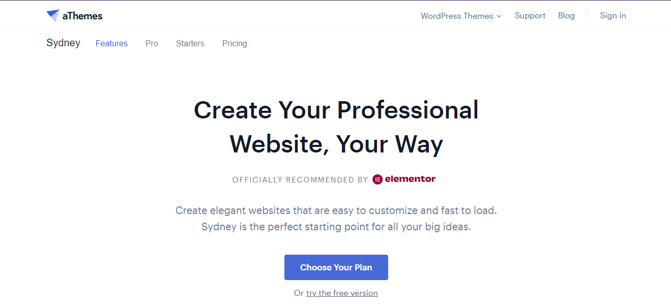Sydney wordpress theme
